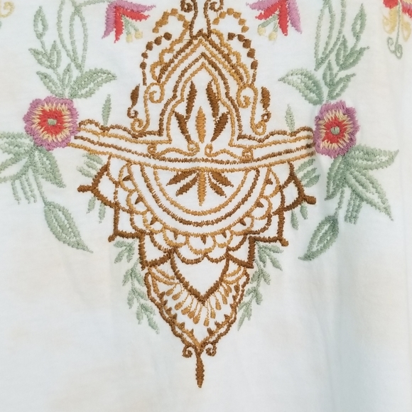 CAITE Dawson Embroidered Boho Tan Tie Dye Shirt Women's Size Small - Picture 6 of 14